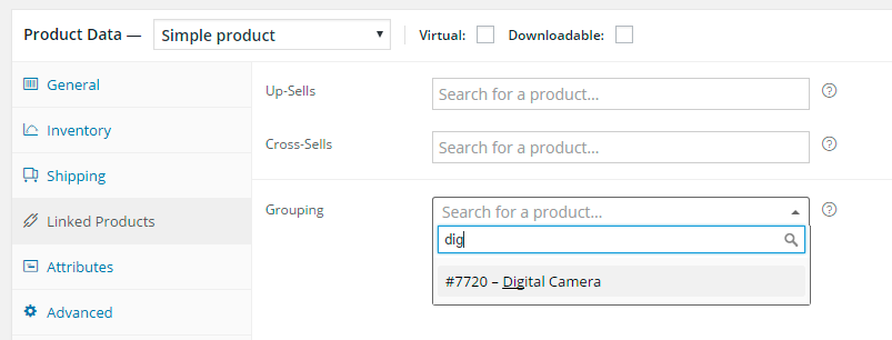 WooCommerce grouped products