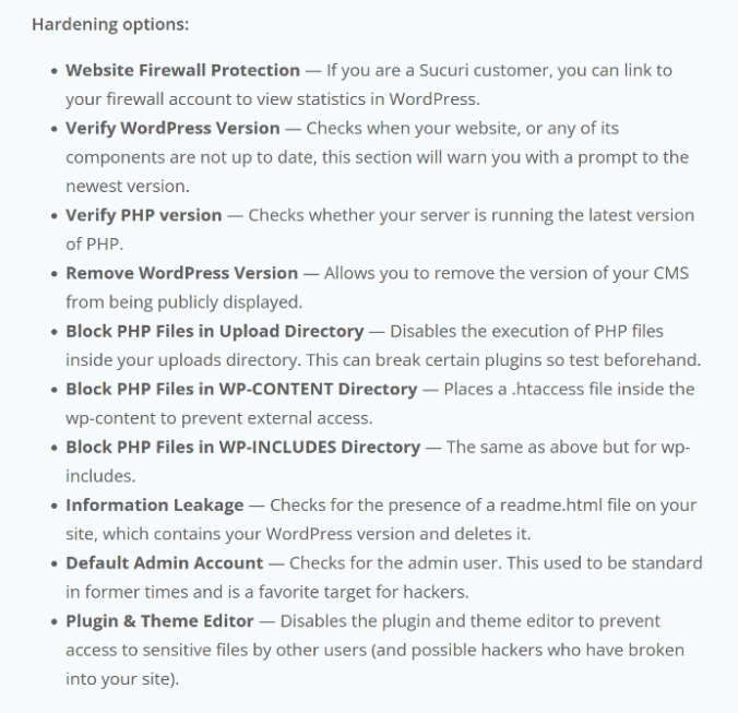 sucuri hardening options